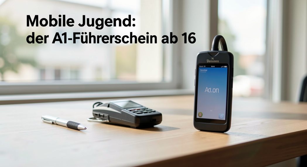 Eine offene Motorhaube eines Kleinwagens an einer Tankstelle im Morgenlicht, im Vordergrund eine Zapfsäule mit grüner Kennzeichnung